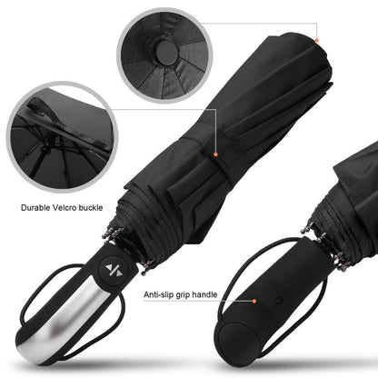 Wind Resistant Folding Automatic Umbrella Rain Women Auto Luxury Big Windproof Umbrellas Rain For Men Black Coating 10K Parasol