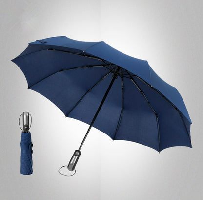 Wind Resistant Folding Automatic Umbrella Rain Women Auto Luxury Big Windproof Umbrellas Rain For Men Black Coating 10K Parasol