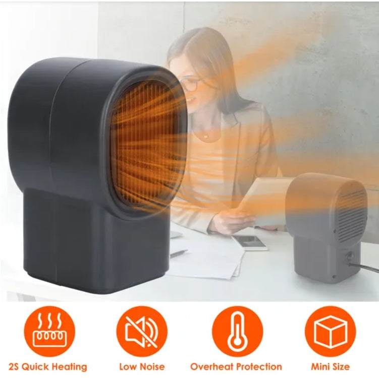 500W Portable Electric Space Heater Mini Desktop Fan Heater Personal Small Space Heater For Home Office