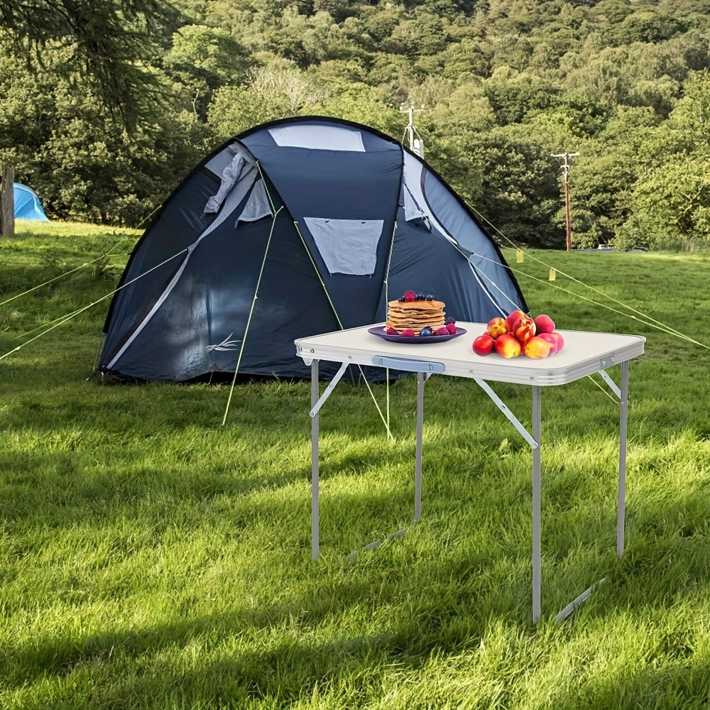 Aluminum Portable Folding Camping Table With Handle, Providing Extra Storage Space For Large Picnic Tables