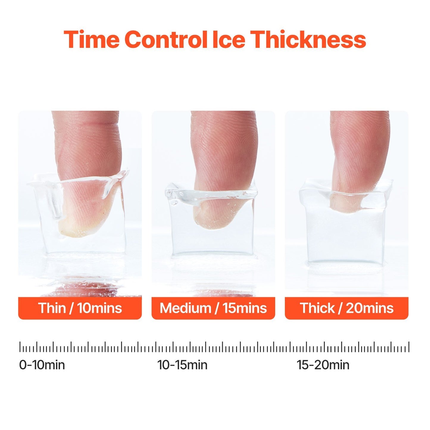 Portable Countertop Ice Maker 50Lbs 24H Self-Cleaning With 3 Sizes Ice Cube