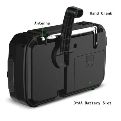 Multifunction Radio Hand Crank Solar USB FM Or AM Weather Radios Emergency Flashlight Power Bank Very Quality High Volume Radio