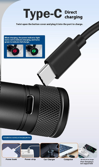 Aluminum Alloy Outdoor Strong Light Super Bright Lithium Battery Type Long Endurance Rechargeable LED Head Lamp