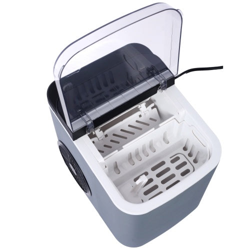 Ice Maker Countertop, Portable Ice Machine, Self-Cleaning Ice Makers With Basket And Scoop, 9 Cubes In 6 Mins, 26 Lbs Per Day, Ideal For Home, Kitchen,ETL And FDA Certificate.