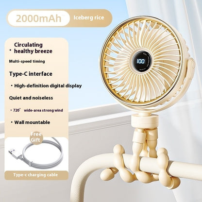 Mute Clip-on Portable Octopus Mini Stroller Fan