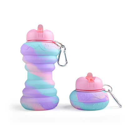 Creative Silicone Foldable Outdoor Sports Portable Travel Water Bottle