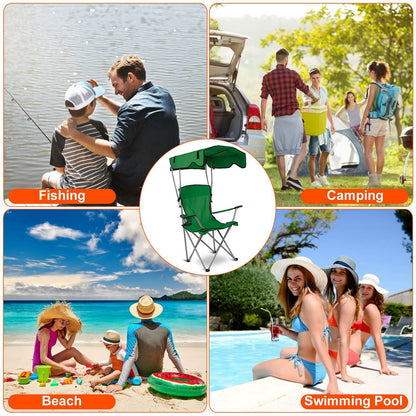 Camping Chair With Sunshade, Foldable Portable Rain Shelter Chair, Supports 330LBS, Banned On Walmart Platform