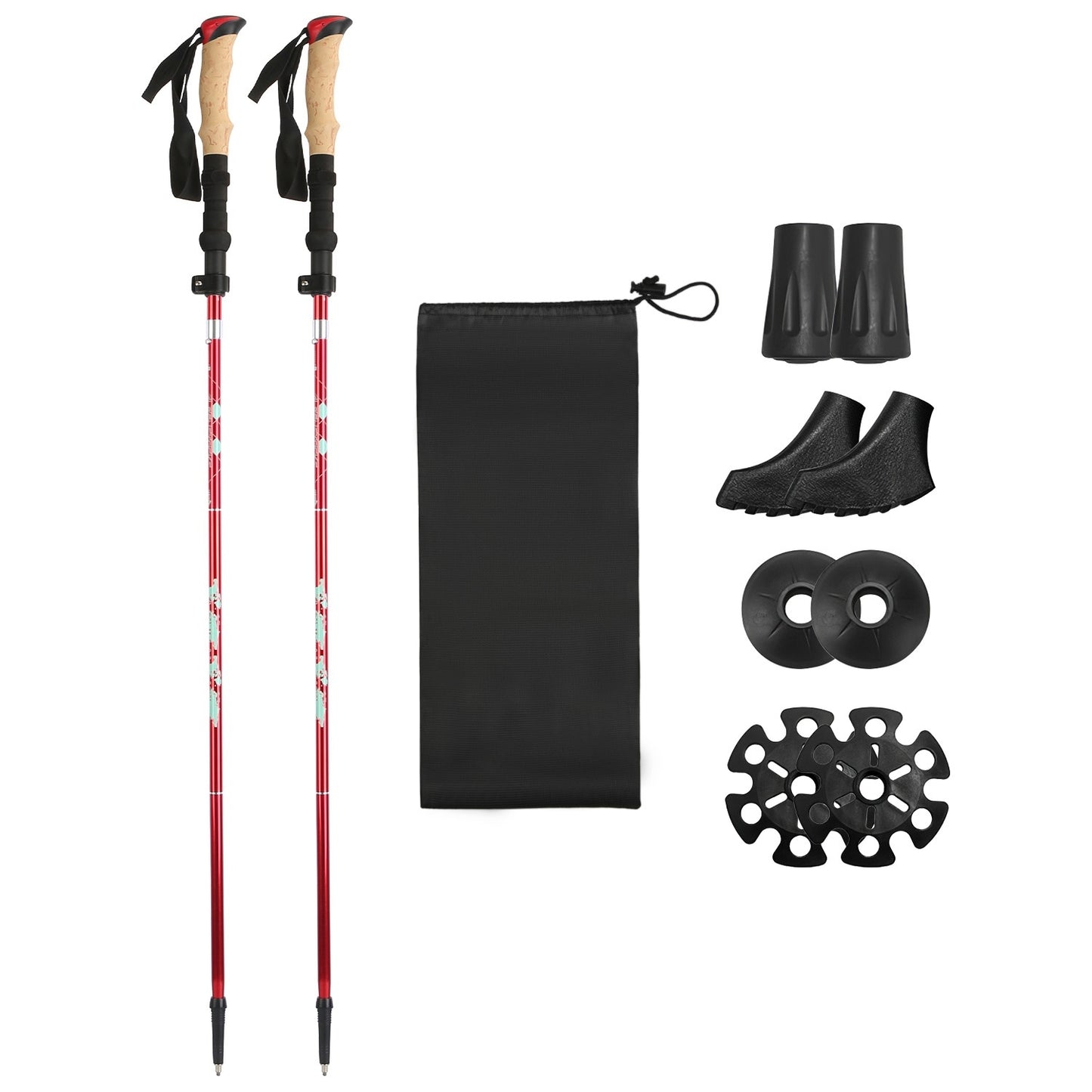 2Pcs Walking Sticks Collapsible Hiking Poles Folding Aluminum Trekking Poles Adjustable Hiking Sticks With EVA Foam Grips For Backpacking Hiking Mountain Climbing