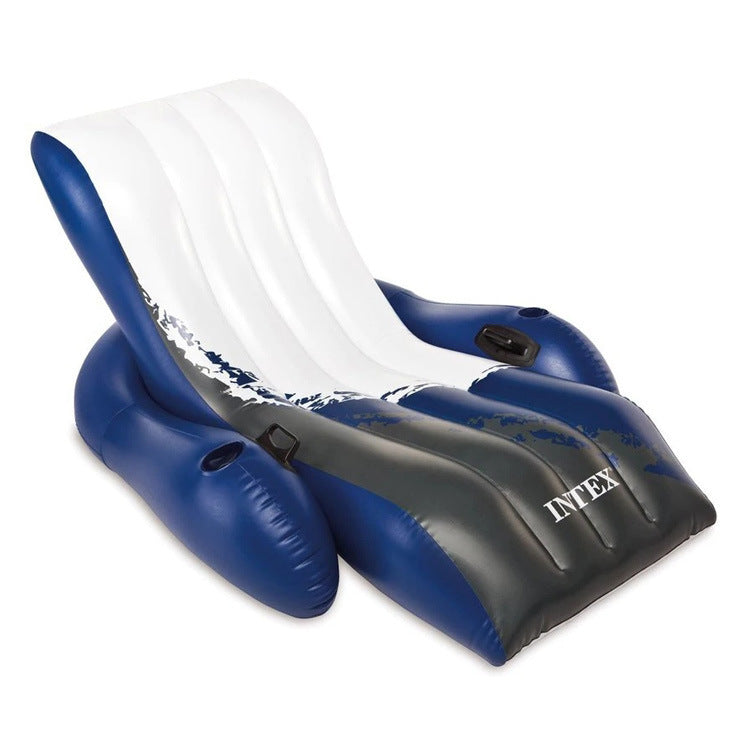 Single Folding Backrest Lounger Inflatable Floating Row Bed